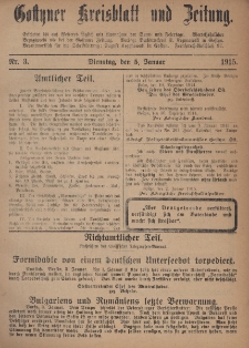 Gostyner Kreisblatt und Zeitung 1915.01.05 Nr 3