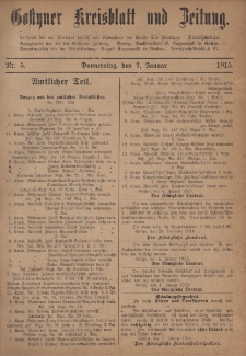 Gostyner Kreisblatt und Zeitung 1915.01.07 Nr 5