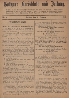 Gostyner Kreisblatt und Zeitung 1915.01.08 Nr 6