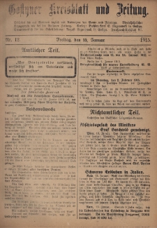 Gostyner Kreisblatt und Zeitung 1915.01.15 Nr 12