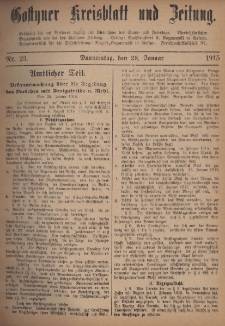 Gostyner Kreisblatt und Zeitung 1915.01.28 Nr 23