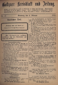 Gostyner Kreisblatt und Zeitung 1915.02.02 Nr 27