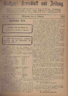 Gostyner Kreisblatt und Zeitung 1915.02.03 Nr 28
