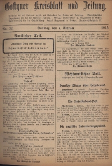 Gostyner Kreisblatt und Zeitung 1915.02.07 Nr 32