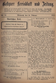 Gostyner Kreisblatt und Zeitung 1915.02.09 Nr 33