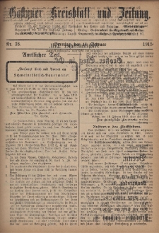 Gostyner Kreisblatt und Zeitung 1915.02.14 Nr 38