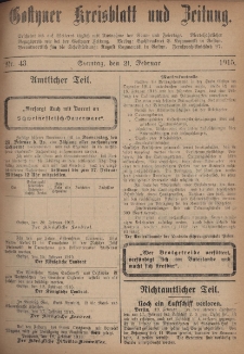 Gostyner Kreisblatt und Zeitung 1915.02.21 Nr 43