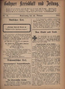Gostyner Kreisblatt und Zeitung 1915.02.25 Nr 46