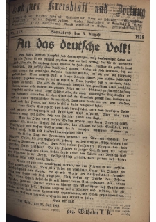 Gostyner Kreisblatt und Zeitung 1918.08.03 Nr 172