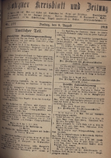 Gostyner Kreisblatt und Zeitung 1918.08.09 Nr 177