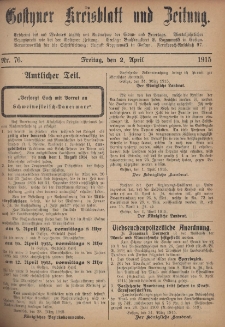Gostyner Kreisblatt und Zeitung 1915.04.02 Nr 76