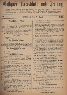 Gostyner Kreisblatt und Zeitung 1915.04.07 Nr 78