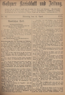 Gostyner Kreisblatt und Zeitung 1915.04.13 Nr 82