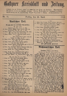 Gostyner Kreisblatt und Zeitung 1915.04.23 Nr 91