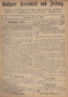 Gostyner Kreisblatt und Zeitung 1915.04.25 Nr 93