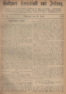 Gostyner Kreisblatt und Zeitung 1915.04.28 Nr 95