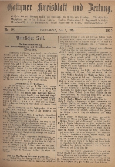 Gostyner Kreisblatt und Zeitung 1915.05.01 Nr 98