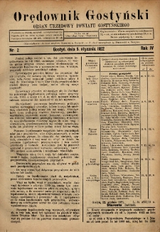 Orędownik Gostyński 1922.01.05 R.4 Nr 2