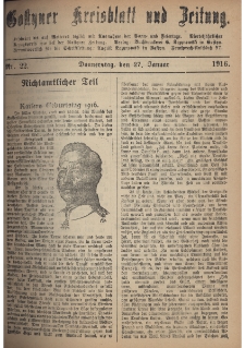 Gostyner Kreisblatt und Zeitung 1916.01.27 Nr 22