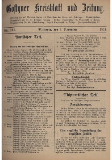 Gostyner Kreisblat und Zeitung 1914.11.04 Nr 141