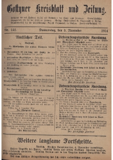 Gostyner Kreisblat und Zeitung 1914.11.05 Nr 142
