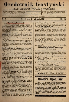 Orędownik Gostyński 1922.01.24 R.4 Nr 9