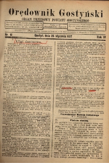 Orędownik Gostyński 1922.01.26 R.4 Nr 10