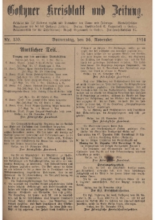 Gostyner Kreisblat und Zeitung 1914.11.26 Nr 159