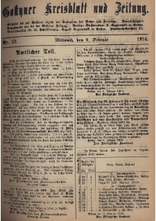 Gostyner Kreisblatt und Zeitung 1916.02.09 Nr 33