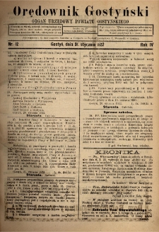 Orędownik Gostyński 1922.01.31 R.4 Nr 12