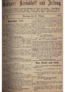 Gostyner Kreisblatt und Zeitung 1916.02.15 Nr 38