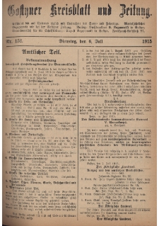 Gostyner Kreisblatt und Zeitung 1915.07.06 Nr 152
