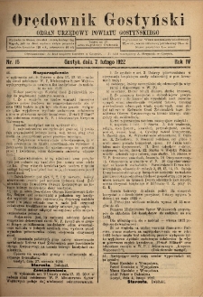 Orędownik Gostyński 1922.02.07 R.4 Nr 15