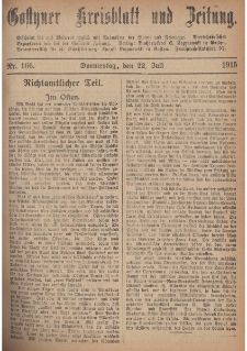 Gostyner Kreisblatt und Zeitung 1915.07.22 Nr 166