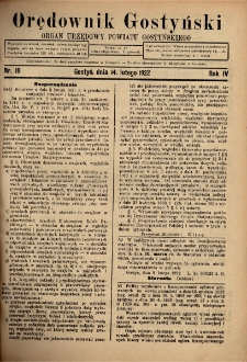 Orędownik Gostyński 1922.02.14 R.4 Nr 18