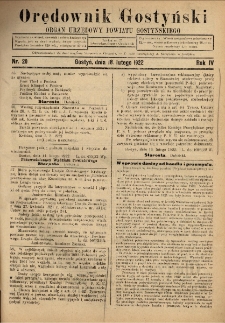 Orędownik Gostyński 1922.02.18 R.4 Nr 20