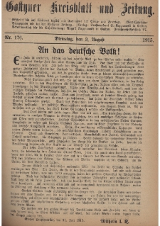 Gostyner Kreisblatt und Zeitung 1915.08.03 Nr 176