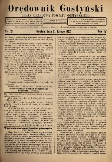 Orędownik Gostyński 1922.02.21 R.4 Nr 21