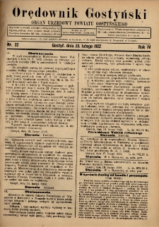 Orędownik Gostyński 1922.02.23 R.4 Nr 22