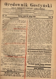Orędownik Gostyński 1922.02.28 R.4 Nr 24