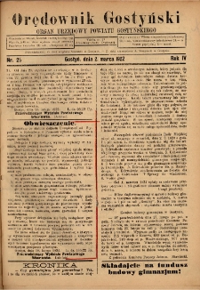 Orędownik Gostyński 1922.03.02 R.4 Nr 25