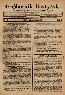 Orędownik Gostyński 1922.03.07 R.4 Nr 27