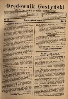 Orędownik Gostyński 1922.03.14 R.4 Nr 30