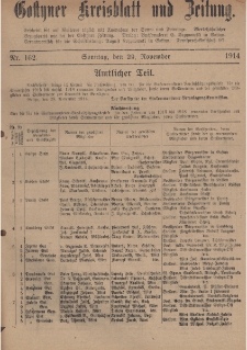 Gostyner Kreisblat und Zeitung 1914.11.29 Nr 162