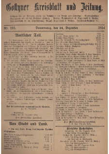 Gostyner Kreisblat und Zeitung 1914.12.24 Nr 183