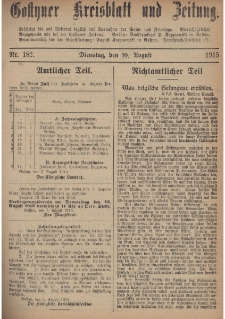 Gostyner Kreisblatt und Zeitung 1915.08.10 Nr 182