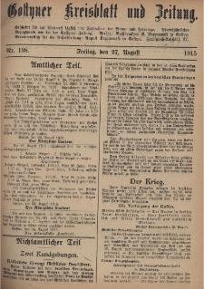 Gostyner Kreisblatt und Zeitung 1915.08.27 Nr 198