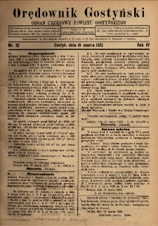 Orędownik Gostyński 1922.03.18 R.4 Nr 32