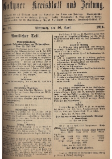 Gostyner Kreisblatt und Zeitung 1916.04.26 Nr 97