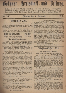 Gostyner Kreisblatt und Zeitung 1915.09.07 Nr 207